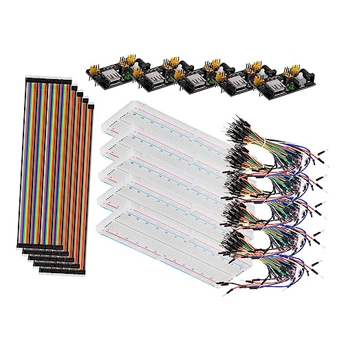 Veemoon Breadboard Kit mit Netzteilmodul Jumper Drähten Kabel Tragbares Steckbrett für Einfache Schaltungsexperimente für DIY Projekte von Veemoon