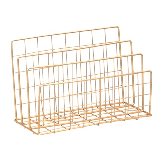 Veemoon Nordic Style Gold Wrought Iron Zeitungs Zeitschriftenständer Dreistufiger Bücherregal Organizer Für Schreibtisch Bad Und Büro Elegante Aufbewahrungslösung Für Bücher Und von Veemoon