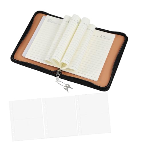 Veemoon Budget Binder mit Reißverschluss Minimalistischer Ordner Sicherer Geld Schülerplaner mit Losem Einlegeblatt und Fotokartenhüllen Eleganter Organizer für Schule und Büro von Veemoon
