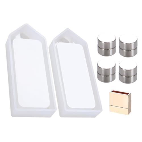 Veemoon DIY Silikonform für Sparbüchse Flexible Wiederverwendbare Epoxidharz Geldbox Bastelset mit Goldenem Schornstein und Magneten Langlebig für Kreative Aufbewahrung und Geschenkideen von Veemoon