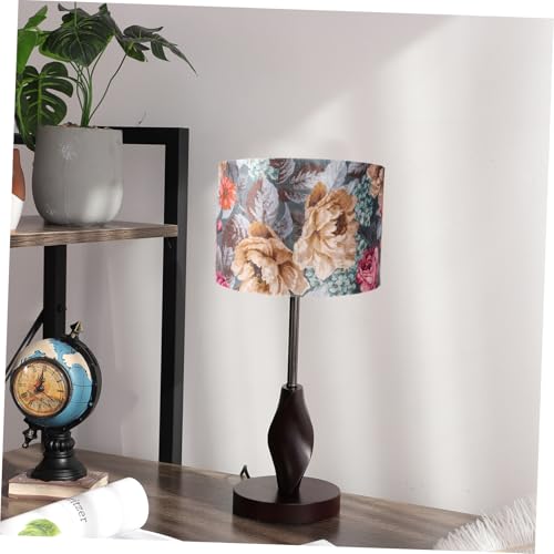 Veemoon Dekorativer Lampenschirm mit Blumenmuster aus Stoff Samtoptik mit Goldenem Innenfutter Kompatibel mit Tischlampen Einfache Montage Wärmebeständig und Schützend für von Veemoon