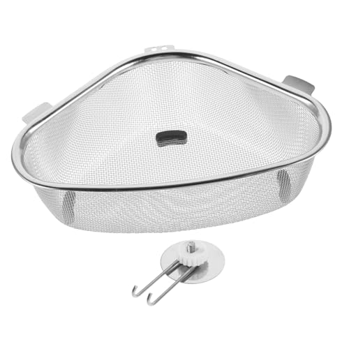 Veemoon Edelstahl Dreieck Abflusskorb Spülbecken Restesieb Küchenablaufkorb mit Haken Langlebiger Siebkorb zur Speisereste filterung und Gemüseabtropfung Platzsparend Zufällige Farbe von Veemoon