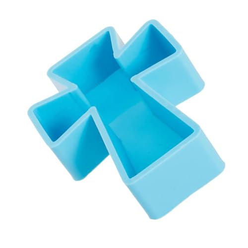 Veemoon Epoxidharz Silikonform Kreuz Detaillierte DIY Kerzenhalter Form für Aromatherapie Seife Bastelprojekte Vielseitige Kerzen Blumenübertopfform Blau von Veemoon