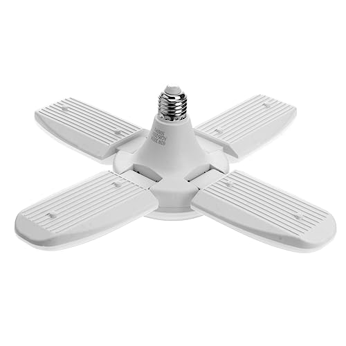 Veemoon Faltbare LED Ventilatorlampe Flügelige Deckenleuchte mit Warmweißem Licht Verstellbar für Garage und Standardfassung von Veemoon