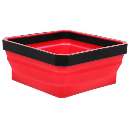 Veemoon Faltbare Magnetische Silikon Schale Kleinteile Organizer Tragbares Zusammenklappbares Magnetisches Teile Tablett für Schrauben Muttern Werkzeug Platzsparend und Robust Rot von Veemoon