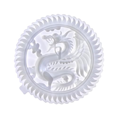 Veemoon Flexible DIY Silikonform für Epoxidharz Drachen Relief Gussform Wiederverwendbar Rutschfest Fein Detaillierte Runde Dekorplatte für Bastelornamente Veemoon Flexible DIY Silikonform für Epoxidharz Drachen Relief Gussform Wiederverwendbar Rutschfest Fein Detaillierte Runde Dekorplatte für Bastelornamente von Veemoon