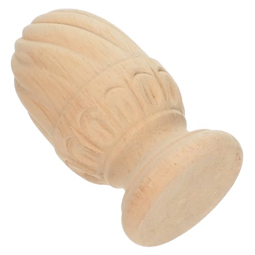 Veemoon Geländer Holz Endstück Möbel Holz Spindeln Treppengeländer Säule Dekorative Treppen Zubehör Treppengeländer Pfosten Handwerk Spindeln Handläufe Endstück Topper Beige von Veemoon