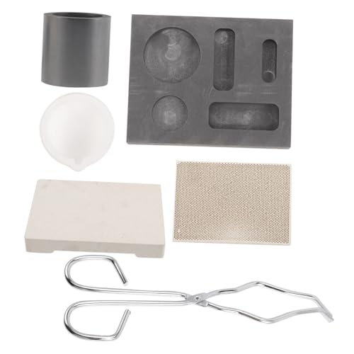Veemoon Graphit schmelztiegel Set Hochreines Metall schmelzset für Schmuck lötarbeiten Korrosionsbeständig Hohe Wärmeleitfähigkeit für Gold Silber Legierungen von Veemoon