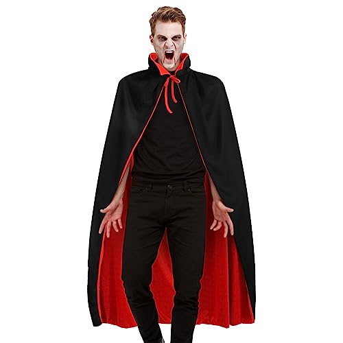 Veemoon Unisex Halloween Vampir Kapuzenumhang Böser Graf Umhang Langer Umhang Mit Kapuze Cosplay Umhang Für Halloween Weihnachten Maskerade Party Cosplay von Veemoon