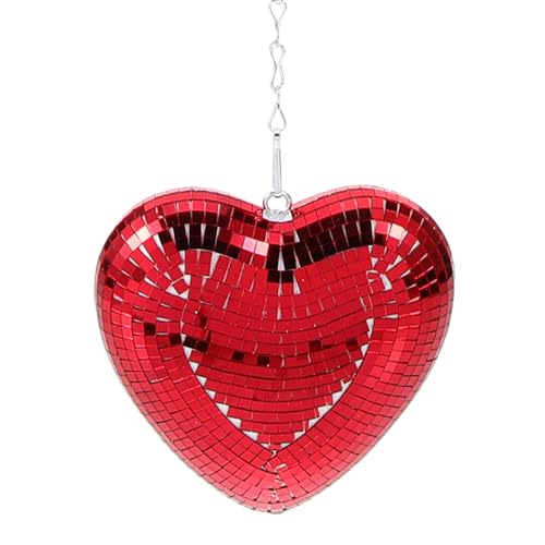 Veemoon Herzförmige Disco-Kugeln Valentinstag-Spiegel Disco-Kugel Herz Hängende Ornamente Baumkugeln Party-Disco-Kugel Für Den Valentinstag Tisch Zuhause Bar Ktv- von Veemoon