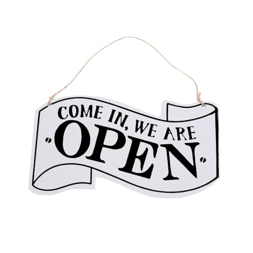 Veemoon Holz Türschild Doppelseitig Weiß Vintage Dekoration mit Stabilem Aufhängeband für Bar Restaurant Haus Türornament Veemoon Holz Türschild Doppelseitig Weiß Vintage Dekoration mit Stabilem Aufhängeband für Bar Restaurant Haus Türornament von Veemoon