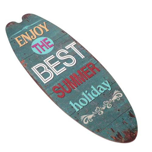 Veemoon Partydekorationen Holzschild In Surfbrettform Surfbrett-Strandhaus Surfbrett-Wandkunst Surfbrett-Schild Für Sommer Innenbereich Zuhause Bar Folklore-Wanddekoration von Veemoon