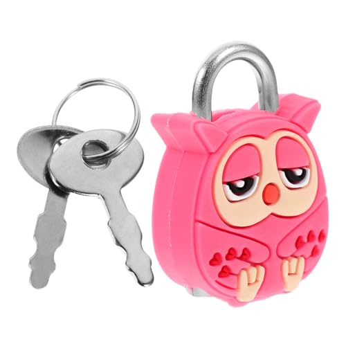 Veemoon Kleines Niedliches Vorhängeschloss Mini Metall Schloss mit Schlüssel im Cartoon Eulen Design für Handtaschen Gepäck Schränke und Kindersicherheit von Veemoon