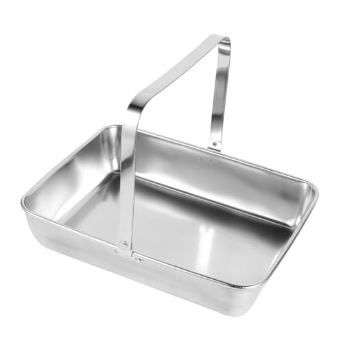 Veemoon Kleines Serviertablett Mit Henkel Aus Edelstahl - 20x25CM - Ideal Als Handtuchablage Kosmetik Organizer Oder Für Snacks Und Getränke – Stilvolles Tablett Für Jeden Anlass von Veemoon