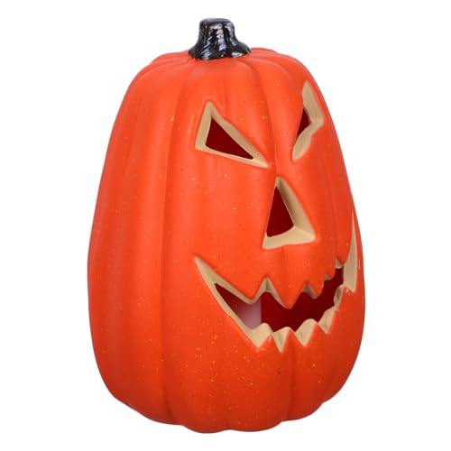 Veemoon LED Leuchtende Halloween Kürbislaternen aus Kunststoff Handgefertigte Geschnitzte Deko-kürbisse für Innen und Außen Leichte Tragbare LED Pumpkin Lights ohne Batterien für Party und von Veemoon