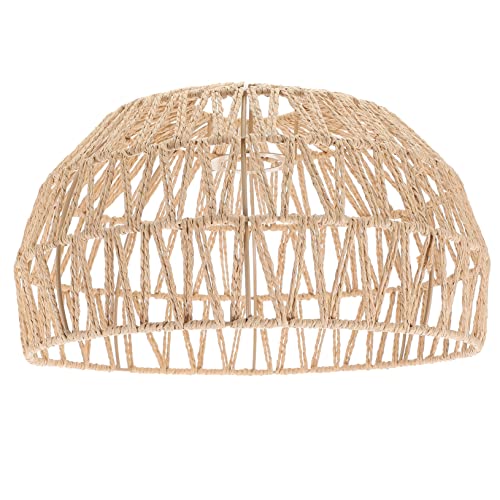 Veemoon Lampenschirm Seegras Lichtschirm aus Korbgeflecht Jute Weiden rustikal Rattan Ersatz alte Lampe nur gewebter Lampenschatten gewebte Abdeckung für Deckenleuchten Papier Light Brown von Veemoon