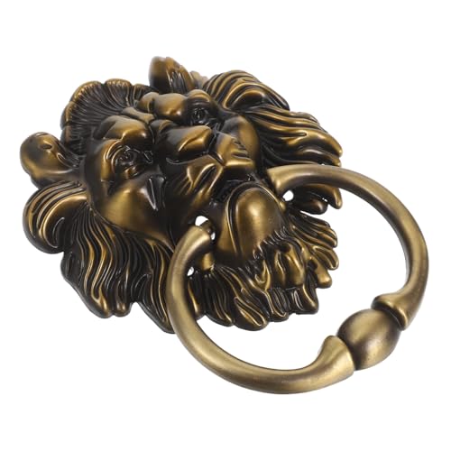 Veemoon Löwenkopf Türklopfer aus Zinklegierung Antik-bronze Vintage Türgriff mit Großem Zieh-ring Komfortabler Griff für Haustür Schrank Kommode Dekorativer Retro Möbelgriff von Veemoon