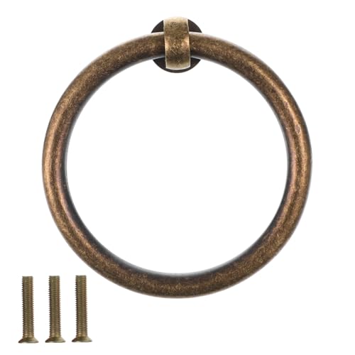 Veemoon Massiver Messing Möbelgriff Ringform Vintage Schubladengriff Robust Korrosionsbeständig für Kommode Küchenschrank Schrank und Möbel mit Stabilem Tragvermögen von Veemoon
