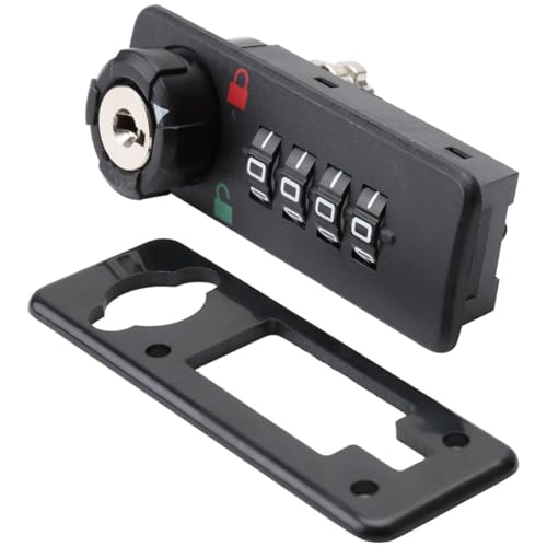 Veemoon Mechanisches Zahlenschloss Kombinationsschloss aus Schwarzem Abs Kunststoff Einbaubar für Möbel Briefkasten Aktenschrank Büro Aufbewahrungsschrank Installieren Resettable Passwort von Veemoon