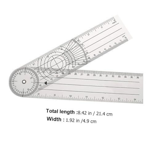 Veemoon Medizinischer Goniometer Winkelmesser aus Transparentem PVC Kunststoff Drehbarer Winkelmesser für Physiotherapie Präzise Gelenkmessung bei Ellenbogen Knie Finger Langlebiges von Veemoon