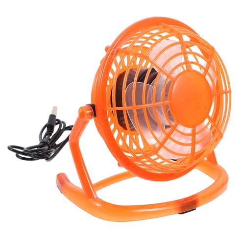Veemoon Mini USB Orange Verstellbarer Kleiner Tischventilator mit Leisem Dc Motor Energiesparend USB Tragbar für Büro Schlafzimmer PC und Unterwegs von Veemoon