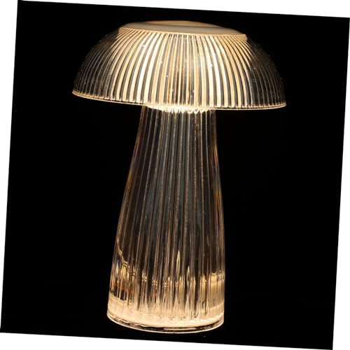 Veemoon Nachtlicht Tischlampe Transparent LED Nachttischlampe Mushroom Design für Schlafzimmer Schreibtisch Dekorative Lampe mit Warmem Licht Material Ästhetisch und von Veemoon