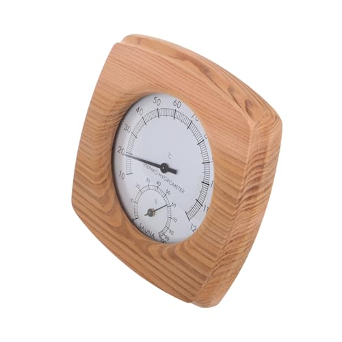Veemoon Sauna Hygrometer Thermometer für Innenräume Sauna Temperatur Feuchtigkeitsmesser Wandmontage Holzfinish Langlebig und Präzise für Dampfbad und Saunaraum von Veemoon