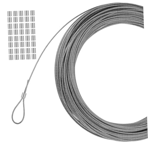 Veemoon Seil Durchmesser mit Aluminiumhülsen Rostfrei Hohe Tragkraft Wetterbeständig als Balkon Wäscheleine Robuste Drahtseil für Garten Terrasse Diy Projekte Veemoon Seil Durchmesser mit Aluminiumhülsen Rostfrei Hohe Tragkraft Wetterbeständig als Balkon Wäscheleine Robuste Drahtseil für Garten Terrasse Diy Projekte von Veemoon