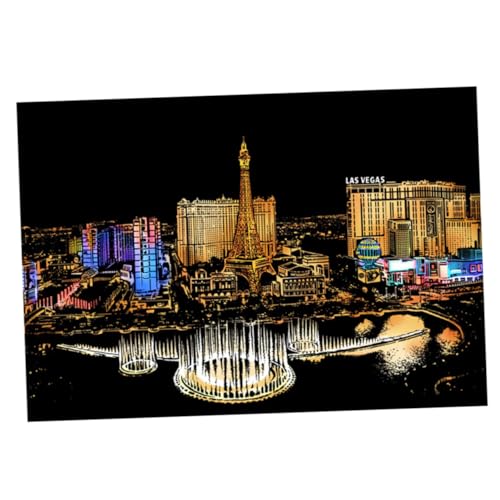 Veemoon Teiliges DIY Kratzbild Stadt Nachtansicht Las Vegas mit Goldlack kratzer Pinsel und Bambusstab Buntes Kratzpapier für Kreative Wanddekoration und Schreibtischgestaltung Veemoon Teiliges DIY Kratzbild Stadt Nachtansicht Las Vegas mit Goldlack kratzer Pinsel und Bambusstab Buntes Kratzpapier für Kreative Wanddekoration und Schreibtischgestaltung von Veemoon