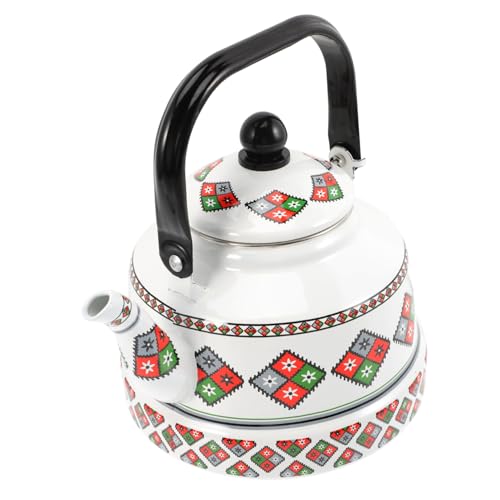 Veemoon Vintage Emaille Wasserkocher 2-5L Für Induktionsherd – Emaillierter Teekessel Mit Blumenmuster in Beige – Eleganter Teekocher Für Ihr Zuhause von Veemoon