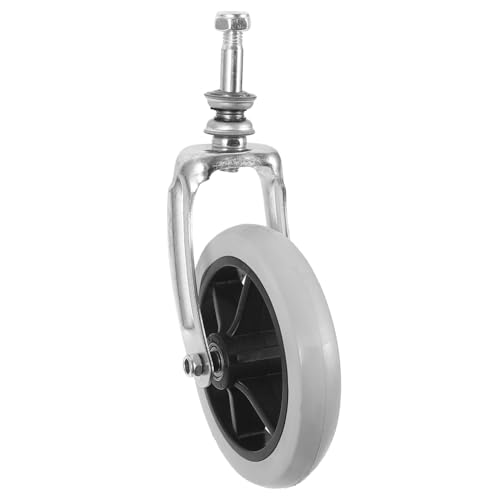 Veemoon Vorderrad Ersatzrad mit Lager Frontgabel Graues Verbreitertes Rad Lenkrolle Drive Wheelchair Replacement Parts Soft Wheelchair Wheels Front Wheels Replacement von Veemoon