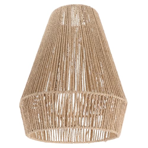 Veemoon Woven Lampenschirm Hängelampe Vintage Stil Geflochtene Pendelleuchte Rattanoptik Für Esszimmer Wohnzimmer Schlafzimmer Dekorative Tischlampenabdeckung von Veemoon
