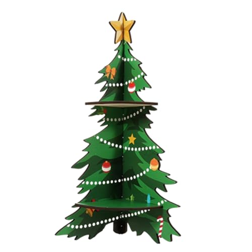 Veenewy 1 Stück Eckregal, kurz, Bücherregal, in Form eines Weihnachtsbaums, Dekoration, Eckregal aus Holz, Grün von Veenewy