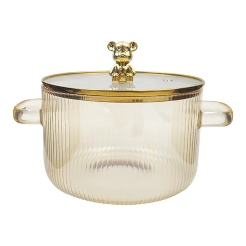 Veenewy Kochtopf aus transparentem Glas, beheizter Suppentopf mit doppeltem , Glastopf mit goldenem Deckel Veenewy Kochtopf aus transparentem Glas, beheizter Suppentopf mit doppeltem , Glastopf mit goldenem Deckel von Veenewy