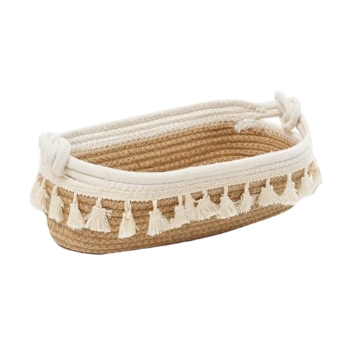 Veenewy Toilettenpapier-Aufbewahrungskorb Badezimmer, Gewebter Aufbewahrungskorb für Toilettentank-Top, Boho-Dekor, Dekorative Aufbewahrungskörbe von Veenewy