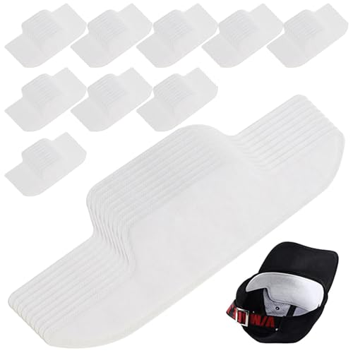100 Stcs Hut Sweat Liner Einwegabsorbierende Hefter Liner für Kappen mit klebrigen Design. Kein Schweißschutz verhindert Fleckengeruch für Baseballkappen Helme Hemden von Veesper