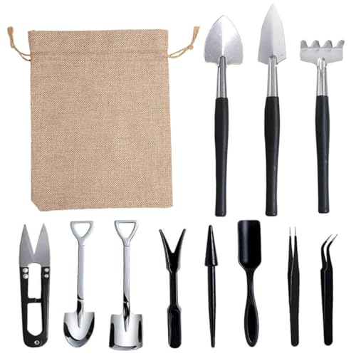 Bonsai Kit 12pcs/Set Sukkulente Werkzeugkit mit Mini -Handheld -Trimmwerkzeugen Professionelle Bonsai -Baumwerkzeuge für Pflanzenpflegepottengartenzubehör von Veesper