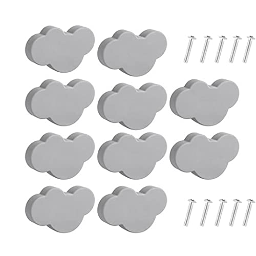 Kinderschubladenknöpfe Wolkenform Cartoon Schrankknöpfe mit Schrauben 10 Stück Weichmöbelgriff Schrank Zuggriff Dekor Dekorative Schubladenknöpfe für Kinderzimmer Kinderzimmer von Veesper