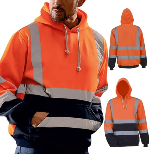 Orange Reflective Hoodie hohe Sichtbarkeit Hi Vis Langarm -Kapuze -Sweatshirt mit Vordertasche Sicherheitsbekleidung für Männer Outdoor Arbeiter Konstruktion Größe L. Orange Reflective Hoodie hohe Sichtbarkeit Hi Vis Langarm -Kapuze -Sweatshirt mit Vordertasche Sicherheitsbekleidung für Männer Outdoor Arbeiter Konstruktion Größe L. von Veesper