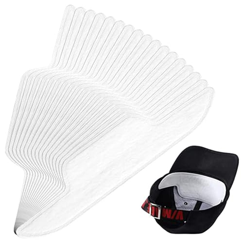 Veesper 100 pcs Hat Sweat Liner 9, 84 Zoll Starker Kleberhut Liner Schweiß absorbierende Beschützer für Baseballkappen, Harthelme, Helmschutz von Veesper