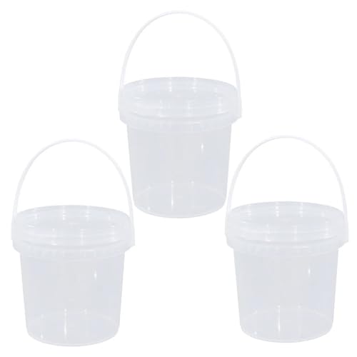 Veesper 3 Pack 2L -Farbeimer mit Deckel und Klarheit, verdickte PP -Gallonen -Behälter für Farbe, Wasser, DIY -Kunsthandwerk, Garagenspeicher und Haushaltsorganisation von Veesper