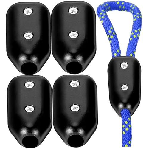 Veesper 4pcs Wiederverwendbare 3/8-Zoll-Seilklemmen, Schwarze Plastikkordanschlüsse für 7-8 mm Nylon und geflochtenes Kabel von Veesper