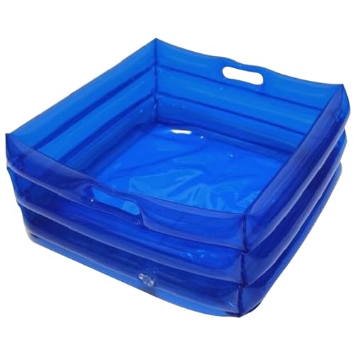Veesper Aufblasbare Fußbadewanne tragbarer Pool Fußbad 13,8x13.8x5.5 '' Fußwaschbecken für Pooleingangsleiter Leiter PVC Fuß Soak -Wanne Doppel als Hundebadwanne von Veesper