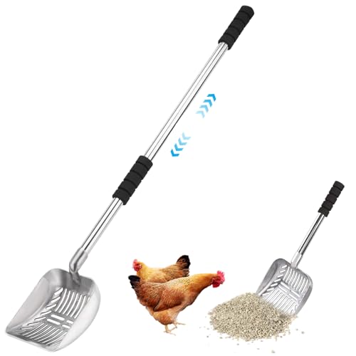 Veesper Chicken Poop Schaufel 16-32 Zoll dehnbarer Metallstreu Schaufel mit großer schneller Seitschaufel, gepolstertem Griffgriff, Abnehmbarer Katzenhundabfall- für Garten Veesper Chicken Poop Schaufel 16-32 Zoll dehnbarer Metallstreu Schaufel mit großer schneller Seitschaufel, gepolstertem Griffgriff, Abnehmbarer Katzenhundabfall- für Garten von Veesper