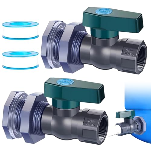 Veesper Regen Barrel Spigot Kit 2pcs 3/4 -Zoll -Plastikzapfen mit Schotterbefestigung und Schlauchadapter für Wassertanks, Gartenfässer, Aquarium, Wannen und Pool von Veesper