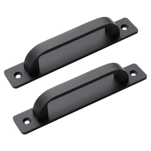 Veesper Scheunentürgriff 2pcs schwarzes Aluminium -Leichtmetall -Tor Zuggriffe 5, 8 Zoll Sturdes Schiebetür Schrank Schuppenschublade Schrank Hardware für die Heimdekoration von Veesper