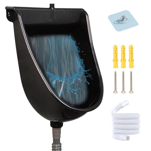 Wasserlose Urinale für Männer 12, 6 x 9, 5 x 18, 5 Zoll Wandmontage spritzsicheres Urinal mit 59-Zoll-Schlauch schwere PP-Plastik-Anti-Clogging-Urinal für Garage-Garten von Veesper