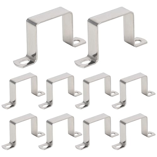 Zaunpostklammern 10pcs Edelstahl Zaunplatten -Clips Anti -Rassel- und anti -korrosionsbeständige Klammern für Holz- und Betonpfosten von Veesper