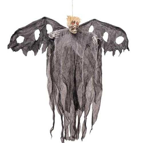 Halloween Gruseldekoration Für Draußen,Halloween Skelett Geist Mit Glühenden Augen Für Außenbereich Vorbau Dekoration - Dekoration Für Spukhaus Escape Room Garten Vorgarten Eingangsbereich Und von Veeteah