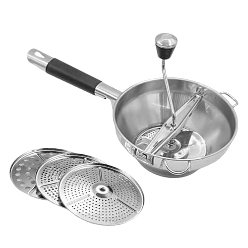 Kartoffelstampfer, Kartoffelpresse, Lebensmittelechter Edelstahl Zerkleinerer Mit 3 Wechselbaren Mahlplatten Für Bananen Karotten Avocado Käse Fruchtpüree Smoothies Kartoffelstampfer, Kartoffelpresse, Lebensmittelechter Edelstahl Zerkleinerer Mit 3 Wechselbaren Mahlplatten Für Bananen Karotten Avocado Käse Fruchtpüree Smoothies von Veeteah